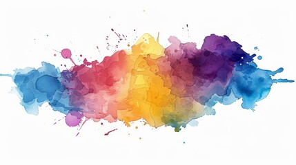 Expressive watercolor paint stain with organic edges and lively hues, perfect for adding an artistic touch to any project - PNG with transparent background