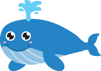 cute whale cartoon, sea animal