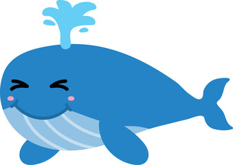 cute whale cartoon, sea animal