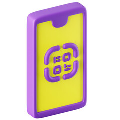 3D Icon Qr Code Illustration