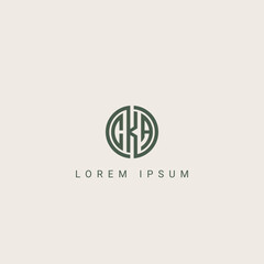 CKA, AKC, KCA Logo. Letter Design Vector with Black Colors