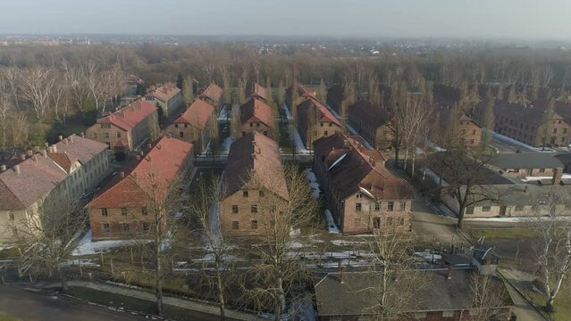 Auschwitz Concentration Camp Oswiecim Aerial View Poland