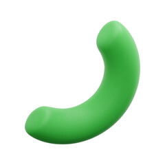 3d vector half torus icon. Isolated on white background. 3d geometric shape concept. Cartoon minimal style. 3d geometry icon vector render illustration.