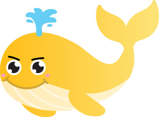 cute whale cartoon, sea animal