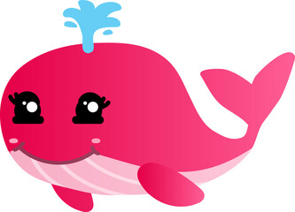 cute whale cartoon, sea animal