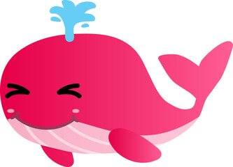 cute whale cartoon, sea animal