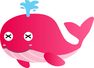 cute whale cartoon, sea animal