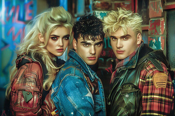 Obraz premium Grunge aesthetic of the 1990s, with its edgy and rebellious fashion statement, epitomizing the era's alternative culture.