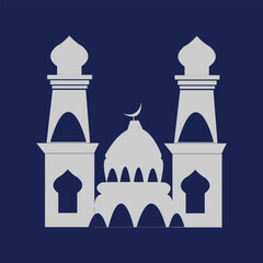 for sign and symbol of muslim worship place. Mosque icon of islam religion and muslim faith. Place of muslim to pray