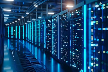Fototapeta premium Big data information technology. Edge computing image background.