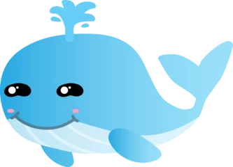 Tuinposter cute whale cartoon © titima157