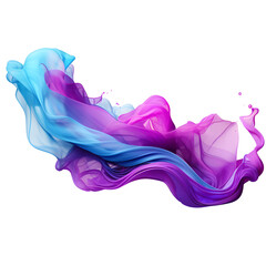 Abstract Paint Stroke blue purple liquid splash isolated on white and transparent background