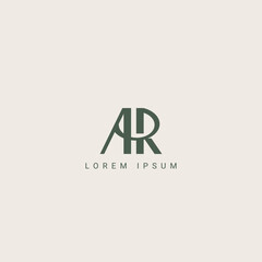 Modern unique letter AR RA logo icon design template elements