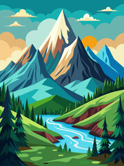 mountain vector landscape background