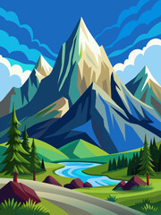 mountains vector landscape background