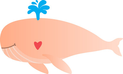 cute whale cartoon, fish