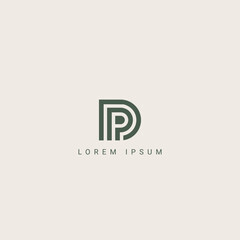Modern unique letter DP PD logo icon design template elements