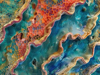 Naklejka premium A close-up of the colorful textured surface of a coral reef
