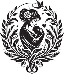 Mom and baby vector, mother’s day vector, mom and child vector