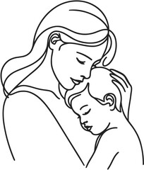 Mom and baby vector, mother’s day vector, mom and child vector