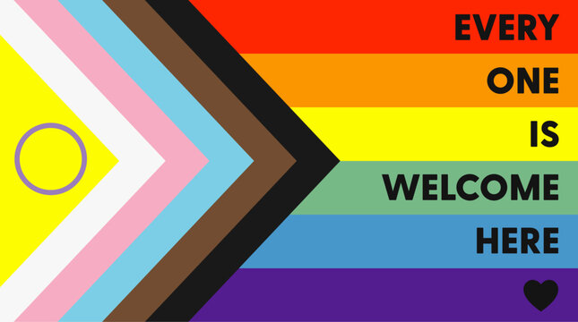 Everyone is welcome here LGBT sticker