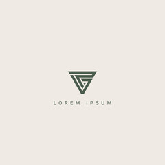 Modern unique letter PG GP logo icon design template elements