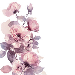 dusty baby pink watercolor roses - 1