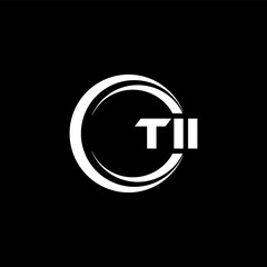 TII letter logo design with black background in illustrator, cube logo, vector logo, modern alphabet font overlap style. calligraphy designs for logo, Poster, Invitation, etc.