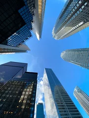 Keuken spatwand met foto Low-angle view of skyscrapers in the city. Toronto, Canada. © Alla