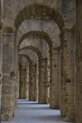 ancient roman aqueduct, eljem ruins tunisia
