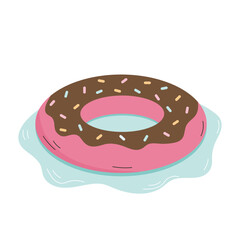 Inflatable ring in the form of donut