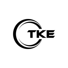 TKE letter logo design with white background in illustrator, cube logo, vector logo, modern alphabet font overlap style. calligraphy designs for logo, Poster, Invitation, etc.