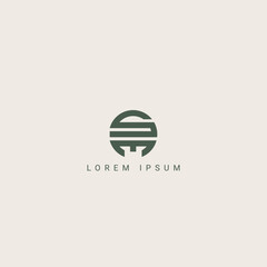 Modern unique letter SE ES SM logo icon design template elements