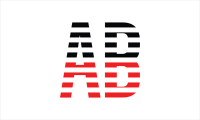 AB three initial letter iconic line negative space minimal logo design vector template. monogram, abstract, wordmark, business, typography, minimalist, brand, company, flat, modern, unique, simple