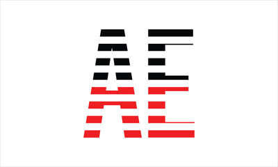 AE three initial letter iconic line negative space minimal logo design vector template. monogram, abstract, wordmark, business, typography, minimalist, brand, company, flat, modern, unique, simple