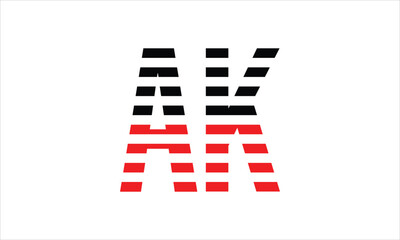 AK three initial letter iconic line negative space minimal logo design vector template. monogram, abstract, wordmark, business, typography, minimalist, brand, company, flat, modern, unique, simple