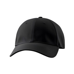 Blank black baseball cap mockup template isolated on white and transparent background