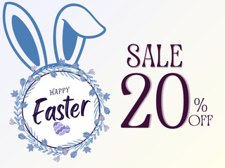 Easter special sale 20% off discount. Advertising and marketing graphic resources 