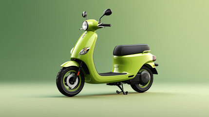 Electric scooter on the way, Green transportation, Electric vehicle, isolated on background