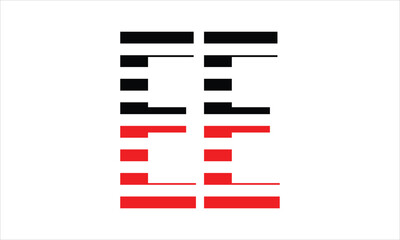 EE three initial letter iconic line negative space minimal logo design vector template. monogram, abstract, wordmark, business, typography, minimalist, brand, company, flat, modern, unique, simple