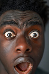 A man with a terrified look