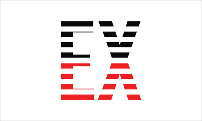 EX three initial letter iconic line negative space minimal logo design vector template. monogram, abstract, wordmark, business, typography, minimalist, brand, company, flat, modern, unique, simple