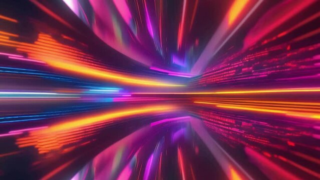 Speed Motion Blur Background with Bright Lines and Red Glow