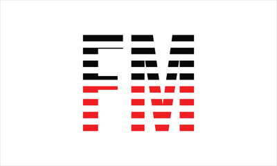 FM three initial letter iconic line negative space minimal logo design vector template. monogram, abstract, wordmark, business, typography, minimalist, brand, company, flat, modern, unique, simple