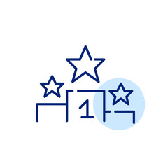 Champion podium with stars. Career achievements and professional success. Pixel perfect, editable stroke icon