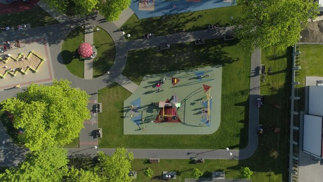 Beautiful Playground Park Strzelecki Tarnow Aerial View Poland