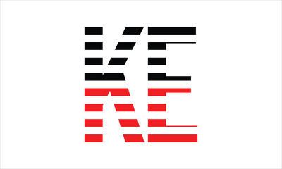 KE three initial letter iconic line negative space minimal logo design vector template. monogram, abstract, wordmark, business, typography, minimalist, brand, company, flat, modern, unique, simple