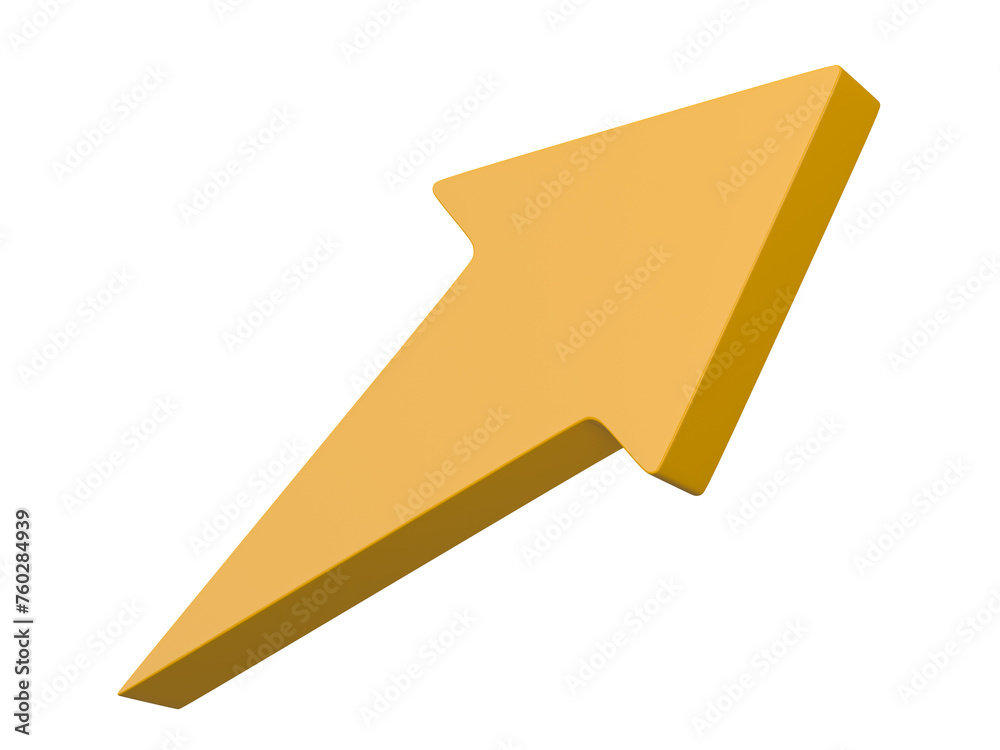 Poster 3d arrow pointer isolated on transparent background.