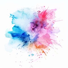 Dramatic watercolor splash in blue and pink, a vivid canvas for abstract and emotional art pieces.