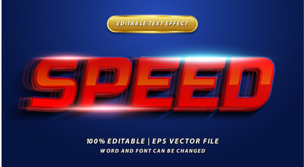 vector realistic speed 3d text effect, editable text effect
